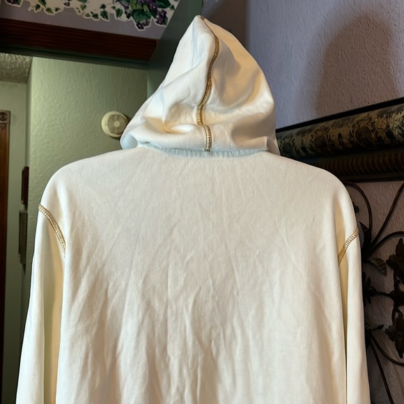 Cutest Eddie Bauer Cream Embroidery Knit Zip  hoodie  Sz XL - Picture 8 of 12